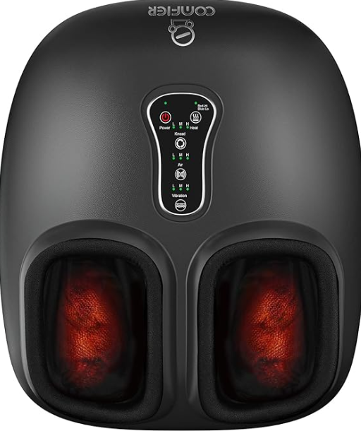 COMFIER Shiatsu Foot Massager with Heat,Vibration,Rolling Compression,FSA Eligible Feet Massager Machine for Plantar Fasciitis